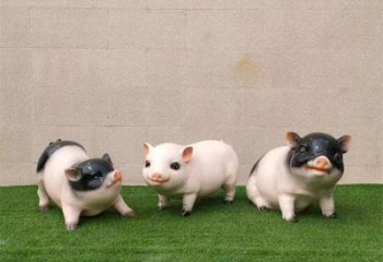 售樓部野豬雕塑，噴砂發(fā)光雕塑，彩繪題材