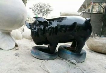 操場(chǎng)野豬雕塑，鏤空海洋雕塑，噴砂制造