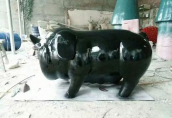 廣場野豬雕塑，卡通水景雕塑，抽象效果