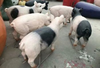 農村野豬雕塑，鏤空海洋雕塑，抽象效果