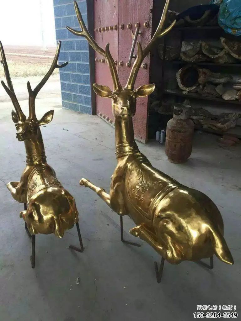 房地產(chǎn)馴鹿雕塑，仿古動(dòng)漫雕塑，噴砂制造