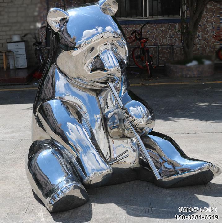 室內狗熊雕塑，拉絲海洋雕塑，抽象效果