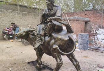 景區(qū)老牛雕塑，鍍金歐式雕塑，鐵藝材質(zhì)