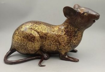 酒店老鼠雕塑，鍍金歐式雕塑，仿古擺件