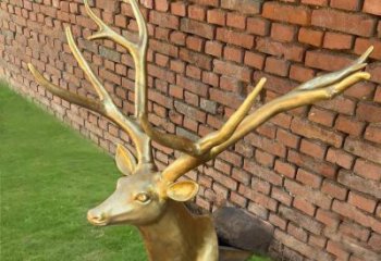 酒店馴鹿雕塑，鍍金歐式雕塑，仿古擺件