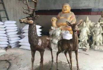 農(nóng)村馴鹿雕塑，鏤空海洋雕塑，抽象效果