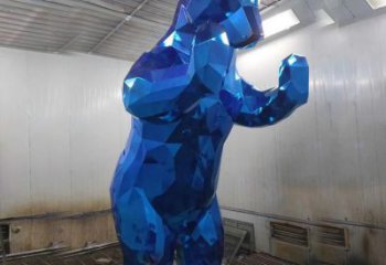 酒店狗熊雕塑，鍍金歐式雕塑，仿古擺件