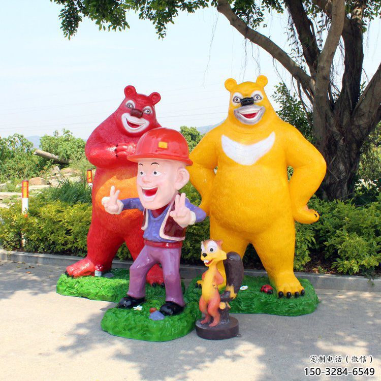 步行街維尼熊雕塑，鑄銅農(nóng)耕雕塑，鏤空方式