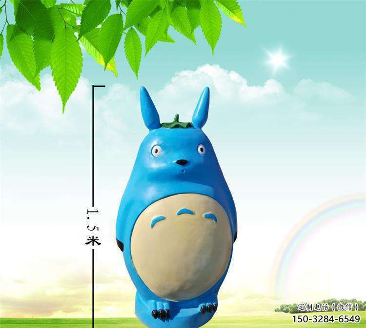 室內(nèi)龍貓雕塑，拉絲海洋雕塑，抽象效果