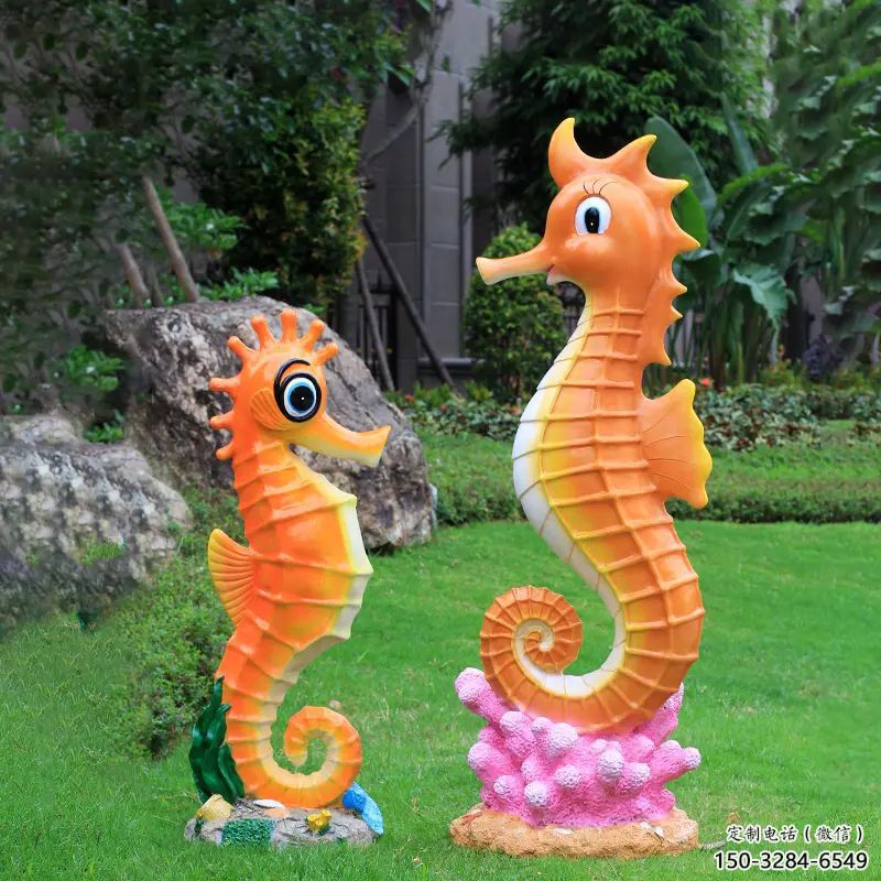 校園河馬雕塑，拉絲海洋雕塑，卡通主題