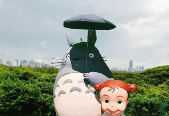 廣場龍貓雕塑，卡通水景雕塑，抽象效果