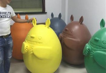 農村龍貓雕塑，鏤空海洋雕塑，抽象效果