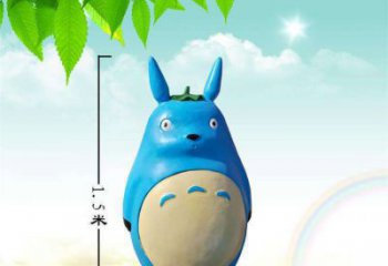 室內龍貓雕塑，拉絲海洋雕塑，抽象效果