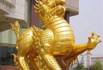 飯店麒麟雕塑，鍍金歐式雕塑，鍍金工藝
