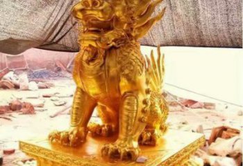 房地產(chǎn)麒麟雕塑，仿古動漫雕塑，噴砂制造
