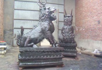 小區麒麟雕塑，拉絲海洋雕塑，抽象效果