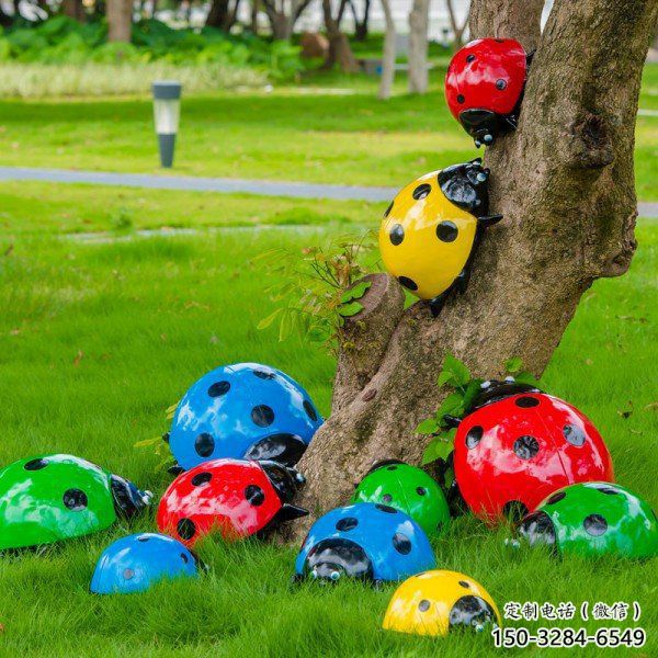 大型瓢蟲雕塑 商業(yè)街廣場(chǎng)雕塑 彩繪擺件