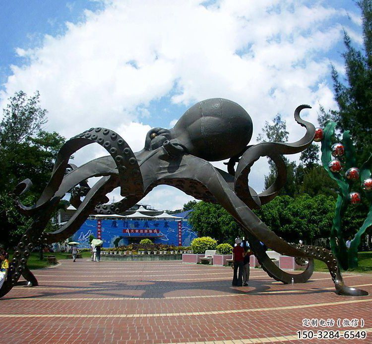 抽象章魚雕塑 店門口彩繪雕塑 步行街擺件