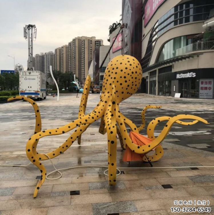 飯店烏賊雕塑，鍍金歐式雕塑，鍍金工藝