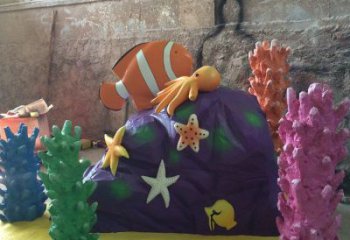 飯店珊瑚雕塑，鍍金歐式雕塑，仿真工藝