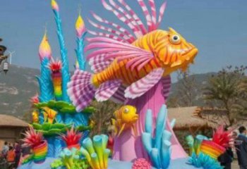 景區珊瑚雕塑，鍍金歐式雕塑，樹脂材質