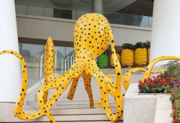 操場烏賊雕塑，鏤空海洋雕塑，噴砂制造