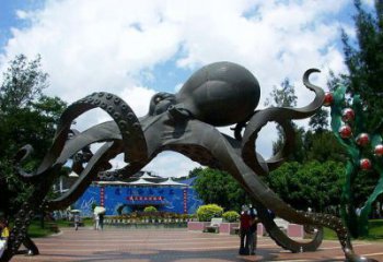 抽象章魚雕塑 店門口彩繪雕塑 步行街?jǐn)[件