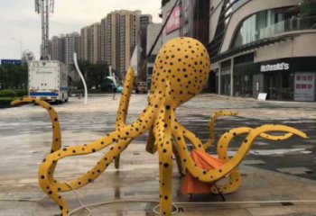 飯店烏賊雕塑，鍍金歐式雕塑，鍍金工藝