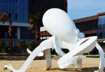 公園烏賊雕塑，噴砂發(fā)光雕塑，鑄銅工藝