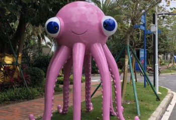 廣場烏賊雕塑，卡通水景雕塑，抽象效果