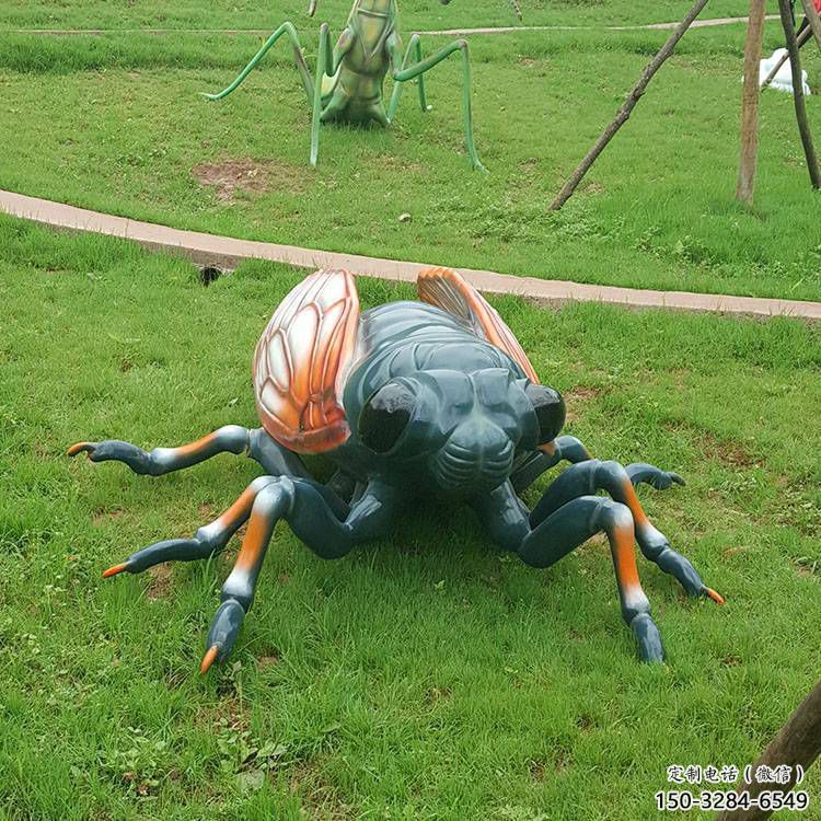蝗蟲雕塑，仿古昆蟲雕塑，仿古擺件