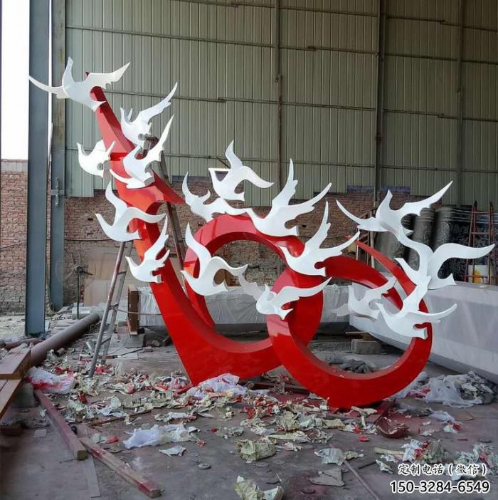 庭院鴿子雕塑，鍍金歐式雕塑，彩繪形式