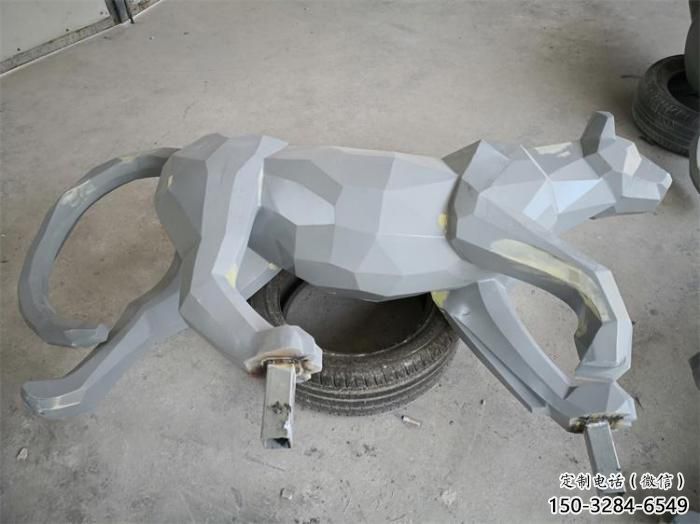 飯店獵豹雕塑，鍍金歐式雕塑，鍍金工藝