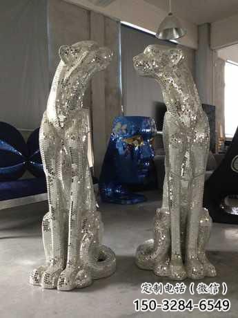 房地產獵豹雕塑，仿古動漫雕塑，噴砂制造