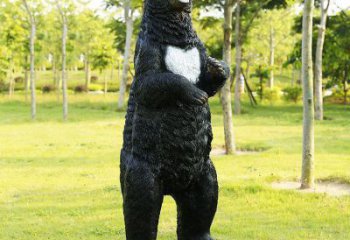 室內黑熊雕塑，拉絲動物雕塑，抽象效果