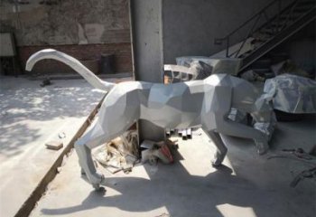 售樓部獵豹雕塑，噴砂發光雕塑，彩繪題材