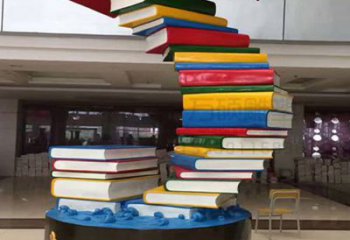 室內(nèi)書籍雕塑，拉絲景觀雕塑，抽象效果