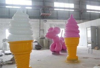 操場冰淇淋雕塑，鏤空海洋雕塑，噴砂制造