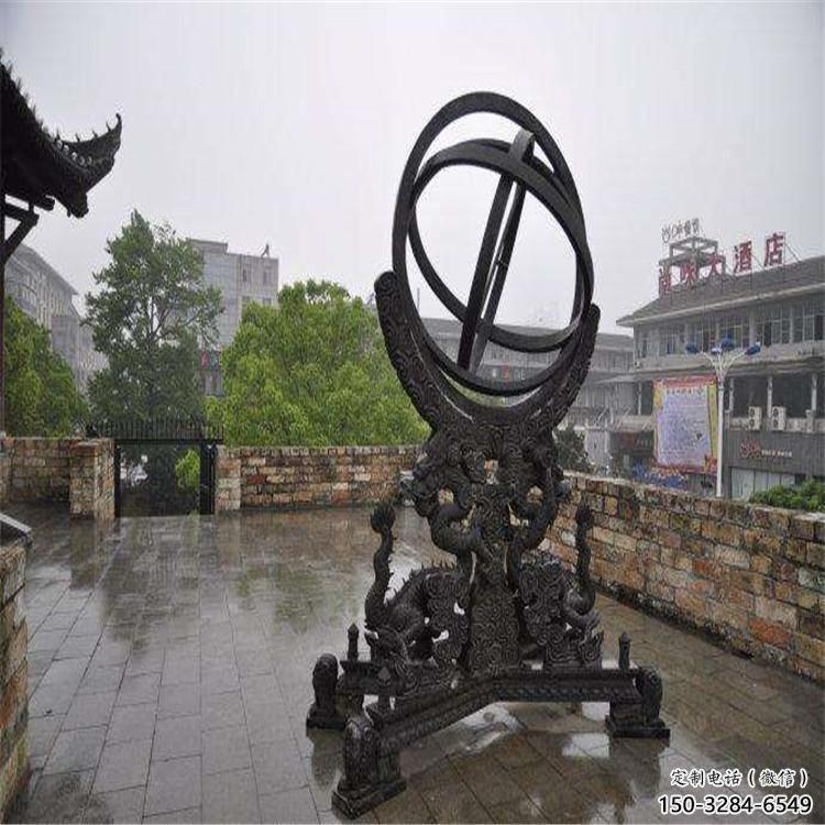 售樓部渾天儀雕塑廠家，噴砂發光雕塑，烤漆題材