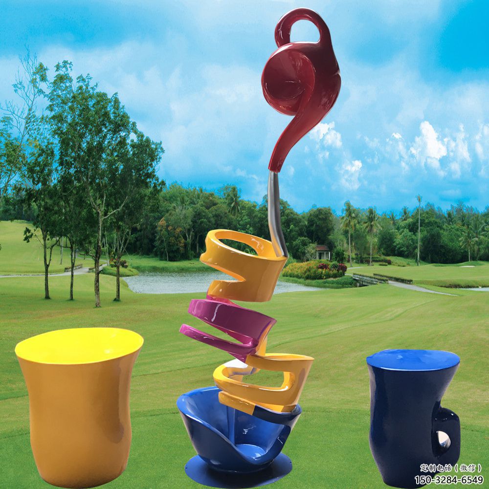 室內茶壺雕塑，拉絲景觀雕塑，抽象效果