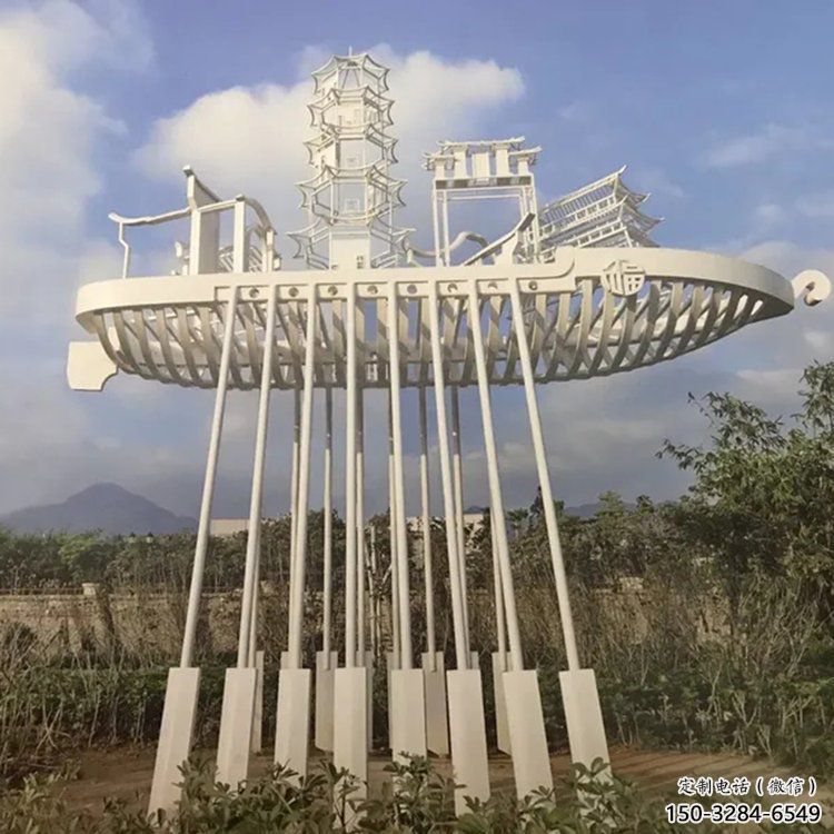 房地產帆船雕塑，仿古景觀雕塑，噴砂制造