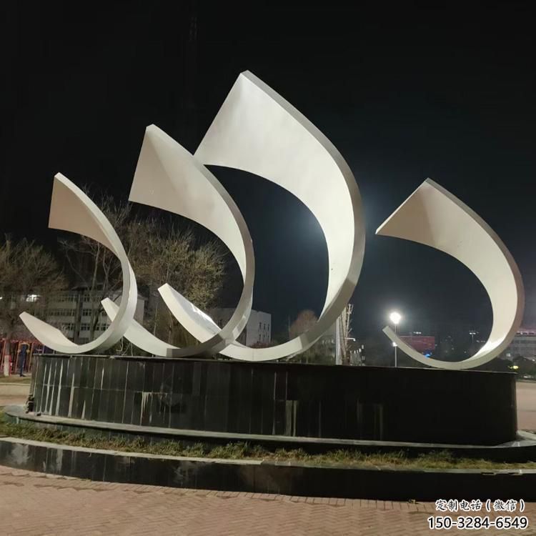 農村帆船雕塑，烤漆景觀雕塑，抽象效果