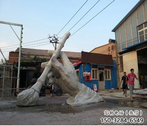 農(nóng)村毛筆雕塑，鏤空景觀雕塑，抽象效果