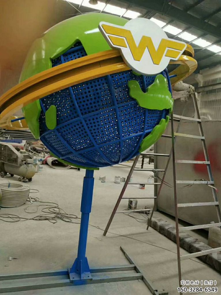 農(nóng)村地球儀雕塑，鏤空景觀雕塑，抽象效果