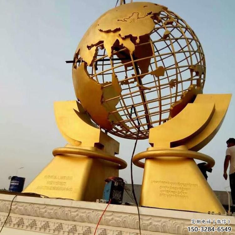 售樓部地球儀雕塑，噴砂發光雕塑，彩繪題材