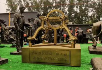 景區渾天儀雕塑，鍍金歐式雕塑，鐵藝材質