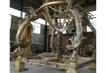 公園渾天儀雕塑，噴砂發光雕塑，鍛造工藝