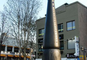 廣場(chǎng)毛筆雕塑，抽象水景雕塑，抽象效果