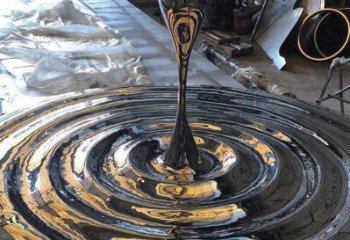 景區水滴雕塑，鍍金歐式雕塑，鐵藝材質