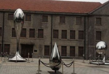 庭院水滴雕塑，鍍金歐式雕塑，拋光形式